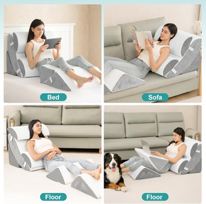 Ensemble d'oreillers en mousse à mémoire de forme confortable soutien du <span class=keywords><strong>dos</strong></span> soulagement de la douleur élévation des jambes oreiller orthopédique Wedge - Product Image 6