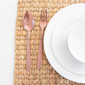 Set de 4 dessous-de-plat artisanaux ronds en jacinthe d'eau, tissés, durables et isolants pour la chaleur, pour la décoration de cuisine de style campagnard - Product Image 2