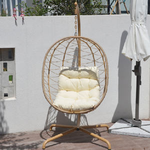 Yoho Chaise suspendue pliante à cadre en acier rotin PE moderne pour salon, cour d'hôtel ou usage domestique - Product Image 4