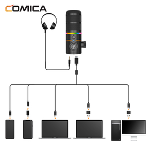 Micrófono Dinámico Cardioide RGB COMICA EJoy D10 Pro para <span class=keywords><strong>Streaming</strong></span>, Grabación, Podcast, <span class=keywords><strong>Twitch</strong></span>, YouTube, Juegos - Product Image 5