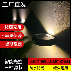 โคมไฟติดผนังพลังงานแสงอาทิตย์กลางแจ้ง 12 LED 1.2w กระจกนูนทรงกลมสวนระเบียงแสงสว่างกันฝน - Product Image 4