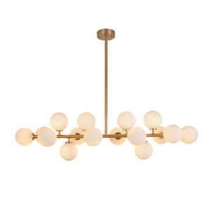 Nordique moderne hôtel éclairage <span class=keywords><strong>laiton</strong></span> cuivre lustre lampe blanc verre <span class=keywords><strong>boule</strong></span> led <span class=keywords><strong>suspension</strong></span> - Product Image 1