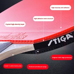 <span class=keywords><strong>Raquette</strong></span> <span class=keywords><strong>de</strong></span> <span class=keywords><strong>tennis</strong></span> <span class=keywords><strong>de</strong></span> <span class=keywords><strong>table</strong></span> <span class=keywords><strong>STIGA</strong></span> portable rouge et noire à poignée horizontale en bois et fibre <span class=keywords><strong>de</strong></span> carbone 7 couches durable pour débutants et étudiants - Product Image 4