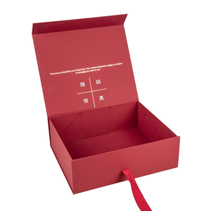Boîtes rigides pliantes rouges pour cosmétiques, aimantées, pour le Nouvel An, avec gaufrage personnalisé pour crème visage, de l'usine chinoise Jinbar Packaging - Product Image 3