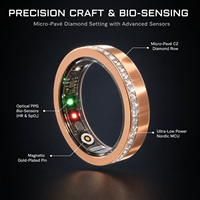 Bague connectée en acier inoxydable pour homme - Suivi d'activité IP68, moniteur de santé, fréquence cardiaque, suivi du sommeil, contrôle gestuel, chargement magnétique