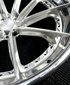 Nuevas llantas forjadas personalizadas de 2 piezas, aleación 6061-T6, color plata cepillada con borde pulido, llantas cóncavas profundas de 25 mm para Audi, Mercedes, <span class=keywords><strong>Tesla</strong></span> - Product Image 6