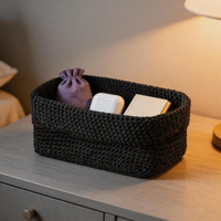 Panier de rangement en polyester tissé à la main, pour la cuisine, à suspendre au mur, pour la table de chevet