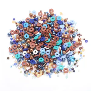 ZHB Wholesale Mixed Package Royal Blue Coffee Color Clay Beads Fresh Glass Pearls Crystal Seed Beads for Jewelry Making