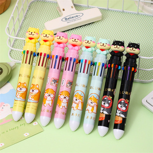 Sản Phẩm Tốt Nhất Để Bán Nhà Máy Trực Tuyến Sinh Thái Nhựa Phim Hoạt Hình Con Chó Theo Chủ Đề Văn Phòng Phẩm Bán Buôn 10 Trong 1 Bóng Điểm Bút Nhựa 0.7Mm - Product Image 2