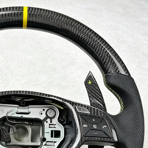 Volant en cuir et fibre de carbone C117 W176 W212 W213 W207 W218 X204 W117 S204 C204 C63 AMG pour <span class=keywords><strong>Mercedes</strong></span> Benz - Product Image 3