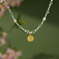 Collier à pendentif rose vert pour femme TANGPEI, en acier inoxydable et acrylique, bijoux tendance