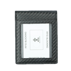 Custom Hot Selling RFID Blocking Carbon Fiber Minimalist Genuine Leather <strong>Mens</strong> <strong>Wallet</strong> With <strong>Coins</strong> <strong>Pocket</strong> - Product Image 3