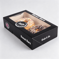 Boîtes à pâtisserie personnalisées en papier de qualité alimentaire pour beignets avec fenêtre transparente, vente en gros de boîtes à beignets en papier