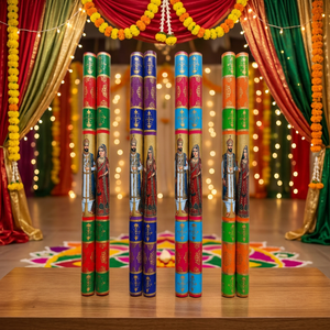 JR MS INDUSTRIES Equipo de Baile de Madera Raja Rani Navratri - Obstáculos de Agilidad Portátiles para Entrenamiento de Baile Tradicional de Bodas - Product Image 2