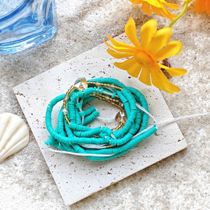 Chaîne de taille bohème pour femme, grande taille, pour la perte de poids, avec perles de taille en coton et argile douce, motif cœur en cristal, bijoux de plage, cadeau d'été - Product Image 4