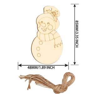 10ชิ้นการ์ดไม้เล็กๆป้ายคริสต์มาสเครื่องประดับงานหัตถกรรมเครื่องเลเซอร์ข้ามพรมแดนกระบวนการแกะสลักลายทาสีถาดแกะสลัก - Product Image 6