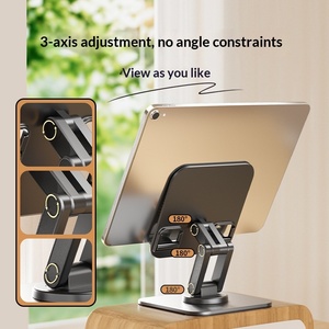 Support de tablette pivotant à trois axes en plastique, support de téléphone multifonctionnel, support de bureau portable, pliable et réglable - Product Image 3