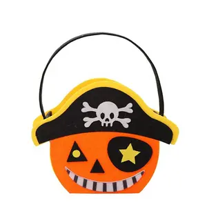 Wholesale Cheap Price Ghost Pumpkin Skull Tote Bag Felt Halloween Props Candy Bag