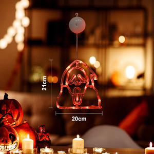 Lampe à ventouse LED orange atmosphère de Noël-décor suspendu de fête de jardin d'Halloween - Product Image 3