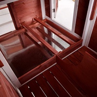 Poulailler maison de lapin Cage en bois pour petits animaux hutte de lapin avec rampe et plateau
