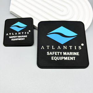 Popular brand of garment accessory patches with 3D embossed logo made of soft polyvinyl <b>chloride</b> fabric and rubber patches - Product Image 3