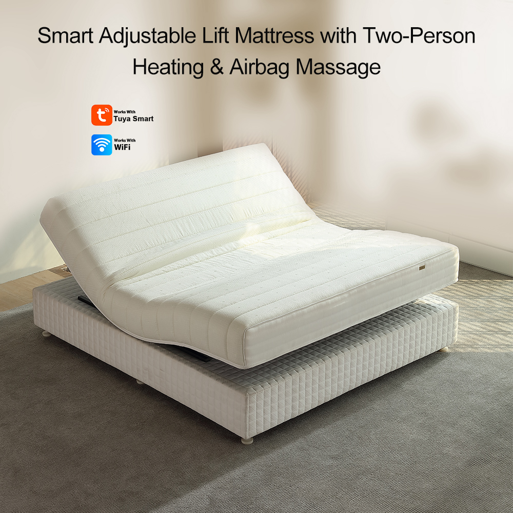 Matelas intelligent réglable avec chauffage et airbag blanc