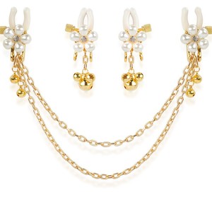 Clip de pezón con flor de perla y cadena con cascabel, accesorios sexuales SM, clip Mimi, productos para adultos, accesorios femeninos - Product Image 6