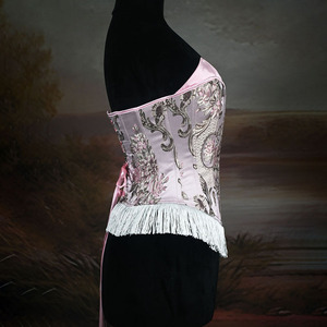Retro Court Tassel Edged <b>Strapless</b> Corset Shapewear Sexy Bust Lifting Waist Binding Shaping <b>Top</b> - Product Image 2