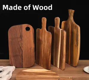 طقم لوحة تقطيع الخشب للمطبخ مجموعة لوح التقطيع مع مقابض جانبية مخددة عميقة