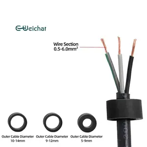 E-Weichat 2 Pin Screw Solder Fixing Rear Panel Male Female IP68 Waterproof Connector For Outdoor Led Street Lighting Using