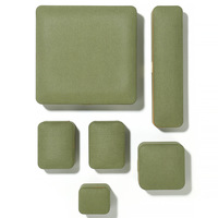 Caja de Anillo Verde Terciopelo con Diseño de Hombro para Personalización de Logotipo y Identidad de Marca, Tapa y Base Rígidas