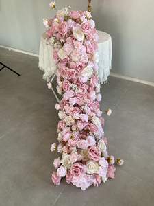 Coureur de fleurs artificielles rose <span class=keywords><strong>rouge</strong></span> rose pour décoration d'entrée d'allée de mariage pour les occasions de Noël - Product Image 6