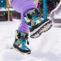 Bottes d'hiver pour enfants personnalisées, doublure en fourrure, imperméables, imprimé camouflage, semelle antidérapante, pour l'extérieur