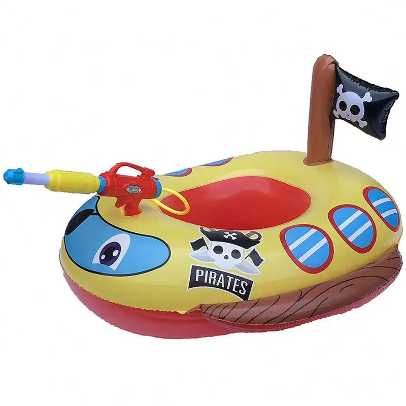 Opblaasbare Kinderen Zwembad Float Met Waterpistool Brandweerwagen En Piratenschip Zwembad Drijvers Voor Peuter, Opblazen Zwembad Speelgoed
