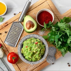 Mortero y Maja de Granito, Tazón para <span class=keywords><strong>Guacamole</strong></span>, <span class=keywords><strong>Molcajete</strong></span> de Piedra Natural para Moler Especias, Condimentos, Pastas, Pesto y <span class=keywords><strong>Guacamole</strong></span> - Product Image 2