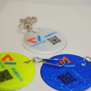 Customized new product reflective plastic keychain PVC for decoration