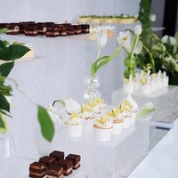 Ensemble personnalisé de 9 plinthes en acrylique présentoir de table support de buffet en acrylique transparent pour mariage