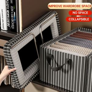 Nouveaux organisateurs de placard pliables pour la maison, boîte de rangement en tissu Oxford avec poignée - Product Image 3