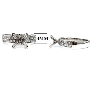 Anillo de compromiso de oro blanco de 18 quilates con diseño de X y engaste de diamantes de varias filas, regalo personalizado para cumpleaños de esposa - Product Image 2