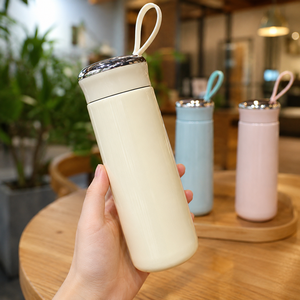 Wholesale 400ml Double Layer Insulated Glass <b>Bottle</b> Direct Drinking Cap Applicable Portable Business Gift <b>Thermos</b> Mug - Product Image 3
