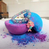 Vente chaude de boule de sel de bain cadeau personnalisé coloré bain moussant effervescents avec bombe de bain perle avec des jouets