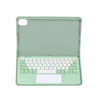 Couverture de clavier sans fil vert menthe de 10.4 pouces avec pavé tactile et souris 7 couleurs rétro-éclairage machine à écrire pour Samsung Tab A7 nouveau