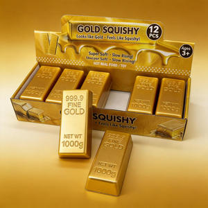 2026 New Gold Squishy Toys Soft PU Foam Squeeze Gold Bar <b>Fidget</b> Toy for Kids Sensory Party Favors - Product Image 3