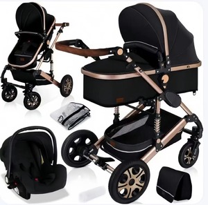 Venta Directa de Fábrica, Cochecito de Bebé 3 en 1 con Asiento Reversible, Material de Lino, Diseño Plegable, Asiento de Coche Incluido - Product Image 3
