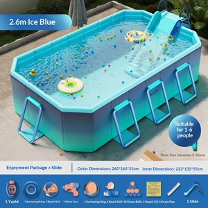 Piscine gonflable pour enfants Qunqi en PVC, utilisation domestique, pas besoin de gonflage, pliable, épaissie, toboggan pour bébé, piscine familiale extérieure - Product Image 6