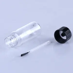 Клей лак для ногтей мини 15 мл прозрачная бутылка для домашних животных с щеточной крышкой