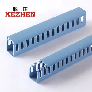 KEZHEN factory direct sell Blue white grey Color Slotted Wire Decorative Cable Channel PVC Cable Tray