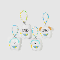 Porte-clés et breloque de sac d'anniversaire en peluche mignonne, motifs chien, chiot, lapin, style couple, accessoire animal en peluche doux, vente en gros