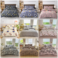 Parure de lit florale en polyester doux, ensemble de housse de couette à motifs floraux variés, draps et taies d'oreiller doux pour la peau, fournitures textiles pour la maison