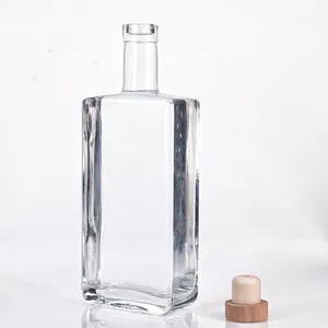 70cl Rum Bottle Custom Labels Super Flint Transparent Rum/Liquor/Whisky Bottle 750ml Vodka Glass Bottle